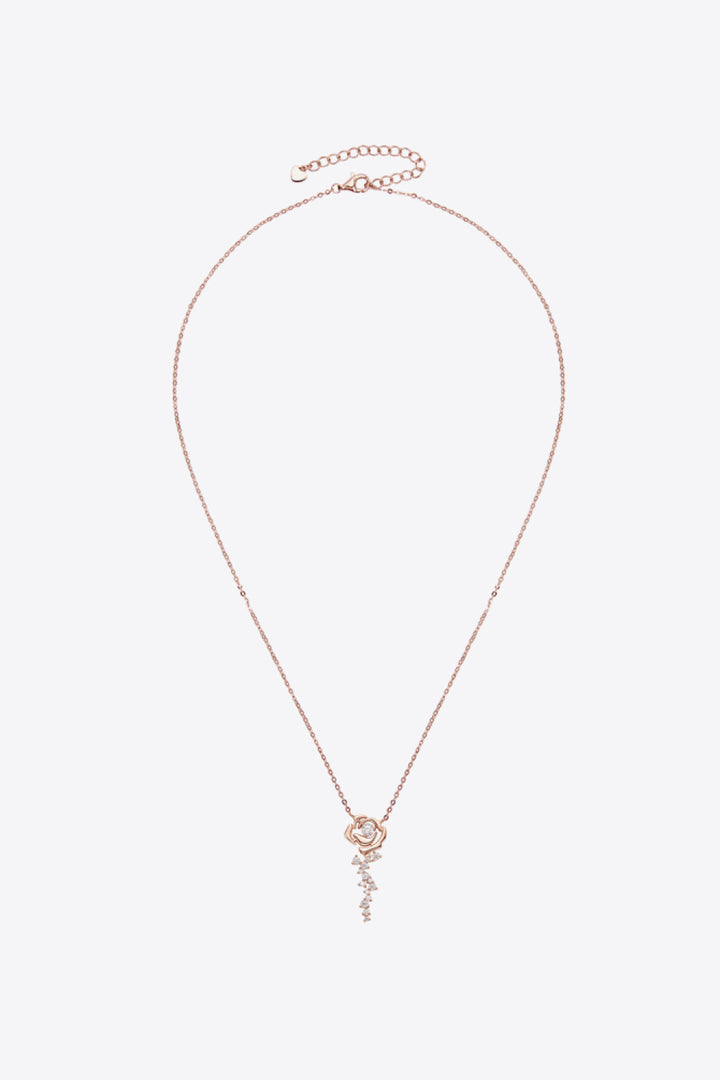 925 Sterling Silver 18K Rose Gold-Plated Pendant Necklace